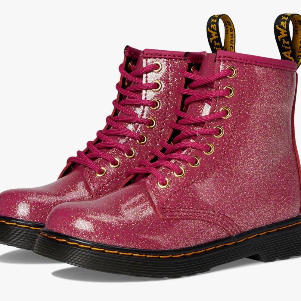 Dr. Martens Pink Sparkle Boots - Girls size 3. WORN ONLY ONCE!!